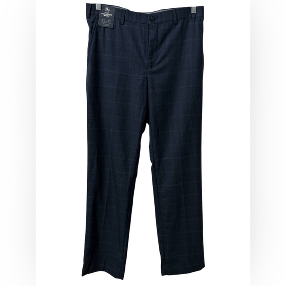 Hart Schaffner Marx Men’s Straight Fit Flat Front Blue Wool Pants size 32 x 32 - Picture 2 of 9